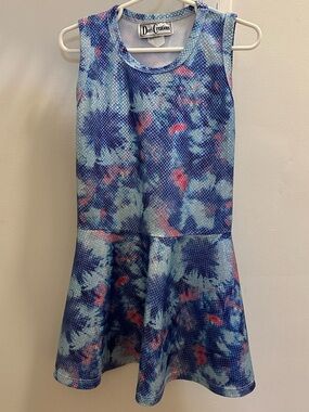 Dori Creations Girls Sparkly Metallic Tie-Dye Sleeveless Skater Dress Size 5
